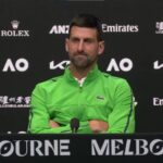 Novak Đoković tokom izjave na Australian Openu