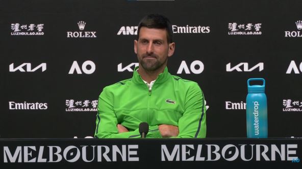 Novak Đoković tokom izjave na Australian Openu