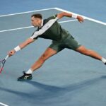 Hamad Međedović tokom meča na ATP turniru